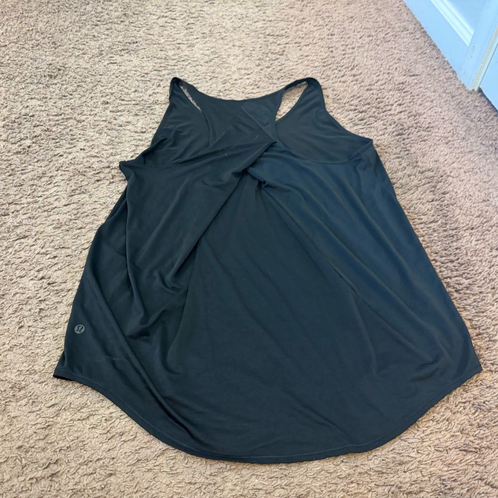 Lululemon Essential Tank Top Pleated Racerback Semi Sheer Tunic Length 10 - Picture 8 of 9